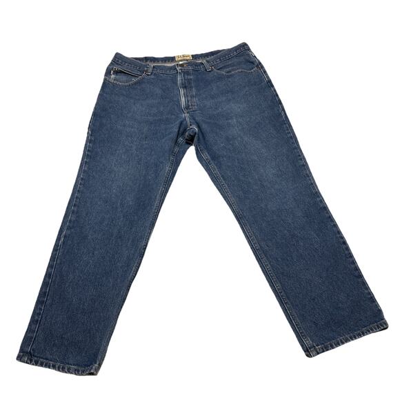 LL Bean Jeans Mens Size 38x29 Blue Classic Fit Denim Straight Leg Cotton Pants - Picture 1 of 8